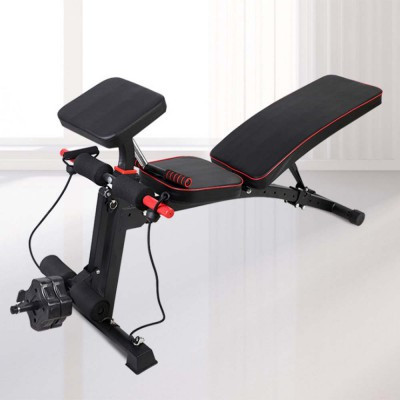 Multi-Functional Dumbbell Bench with Leg Extension, Preacher Curl & Resistance Band