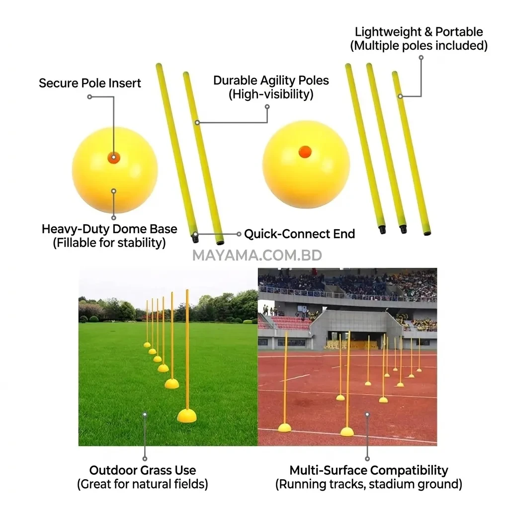 Football Agility Training Pole with Base