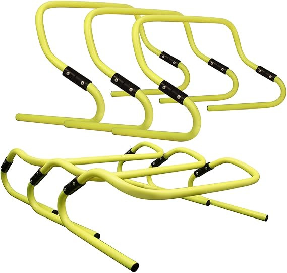 Dual Height Agility Hurdle 1pcs – Adjustable 6" & 12" Training Hurdles for Sports, Fitness, and Agility Drills – Durable PVC Yellow Speed Hurdles for Soccer, Track, and Football Training