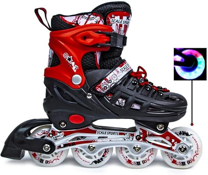 Adjustable Inline Roller Skates for Kids – Black-Blue, Beginner to Professional