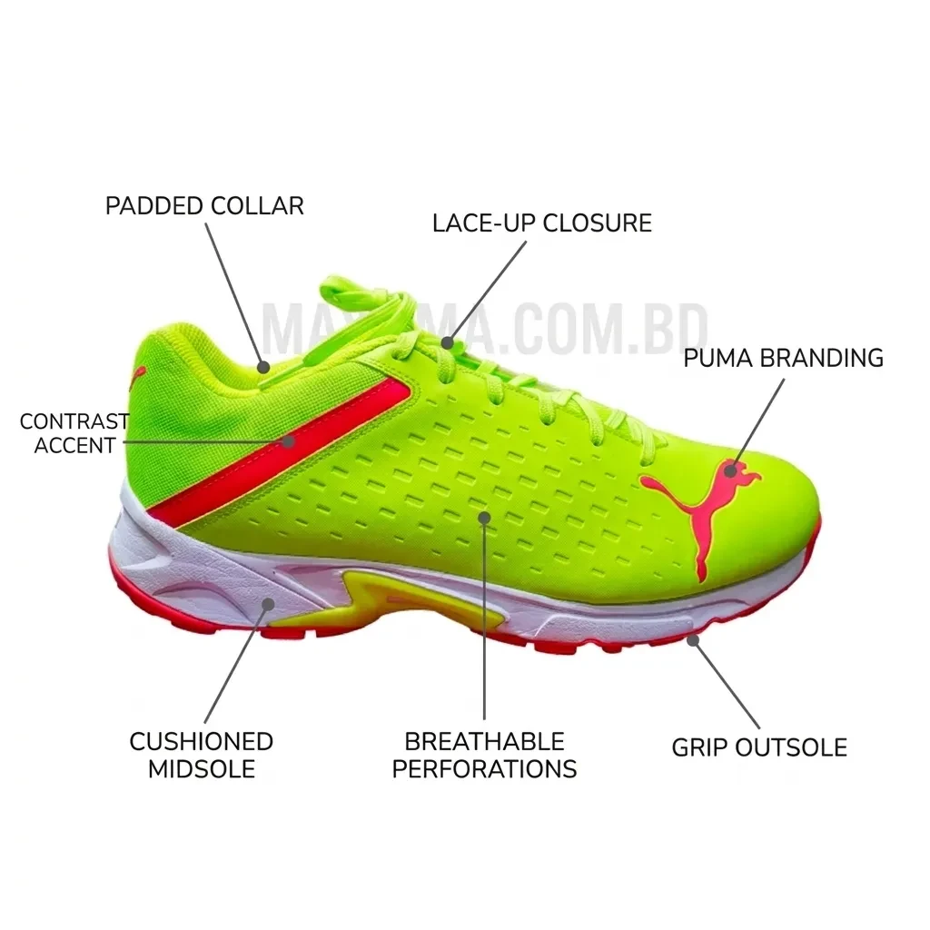 ক্রিকেট মেটাল স্পাইক বুট PUMA (Lemon)