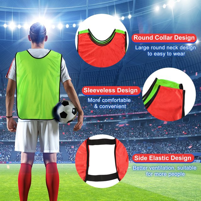 1 pcs Free Size yellow and orange Scrimmage Training Vest Soccer Pennies Jersey Team Pinnies Youth Football Practice Jerseys,
