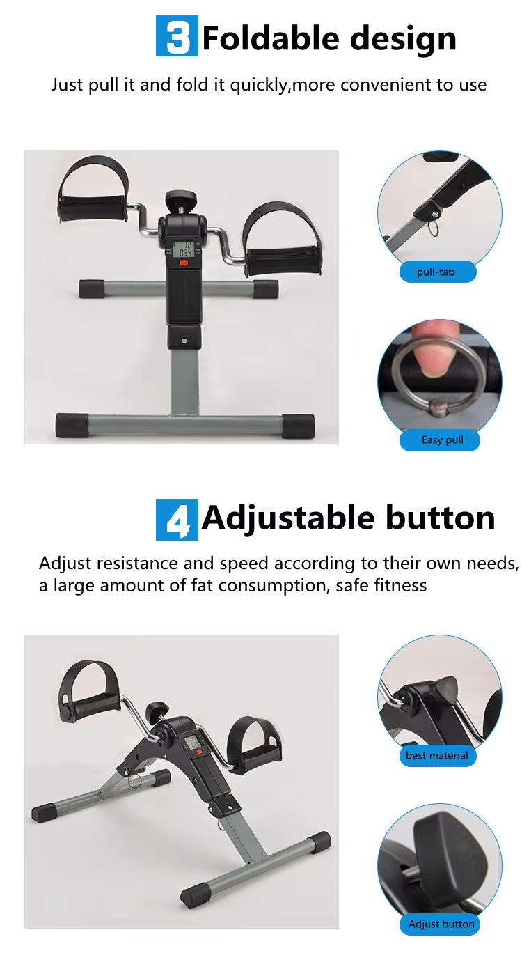 Mini Pedal Exercise Bike with LCD Display – Foldable