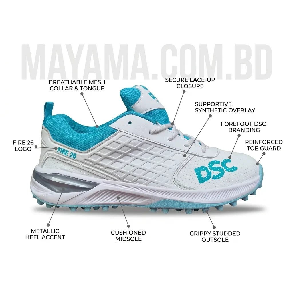 DSC White & Sky Blue Rubber Spike Boot