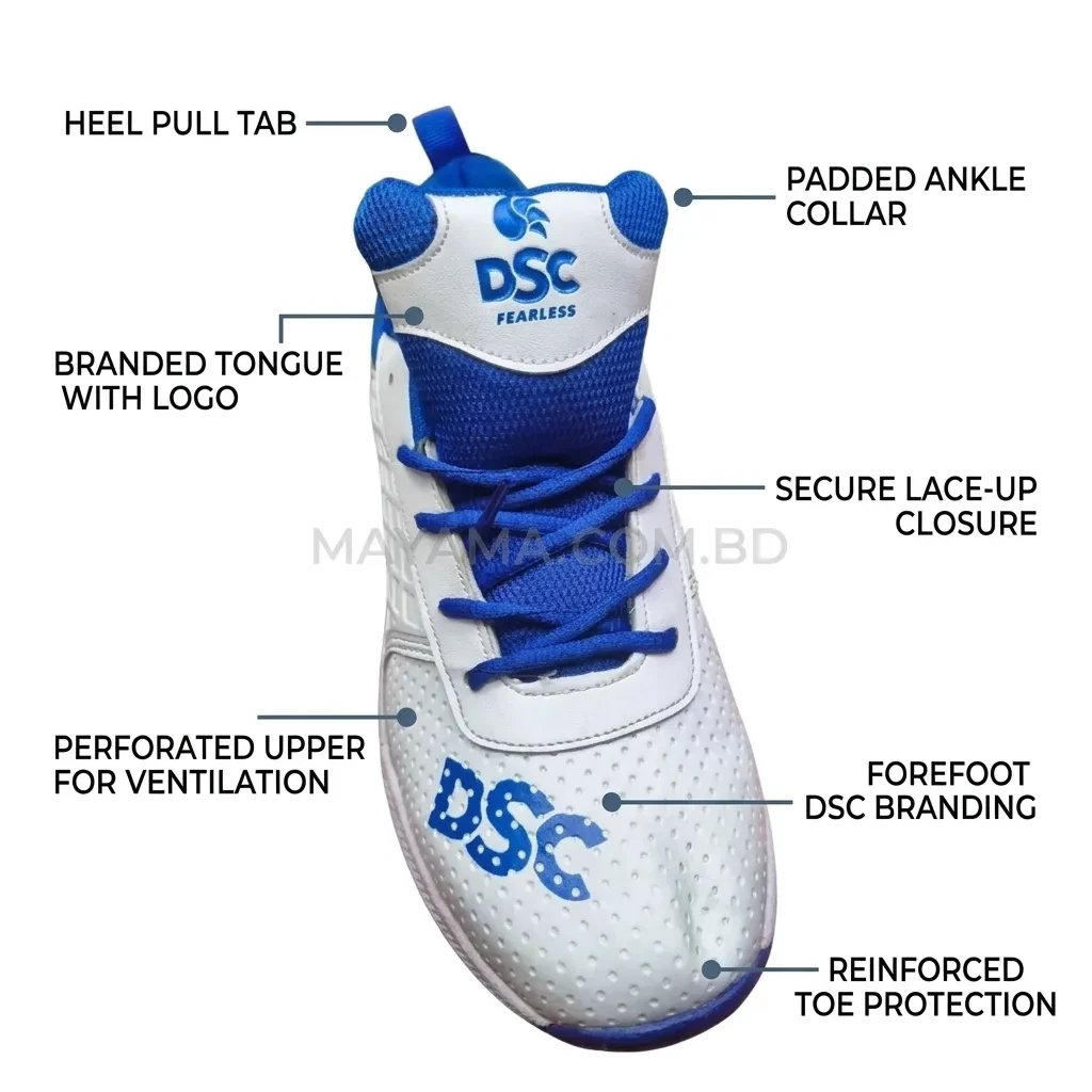 DSC White & Sky Blue Rubber Spike Boot